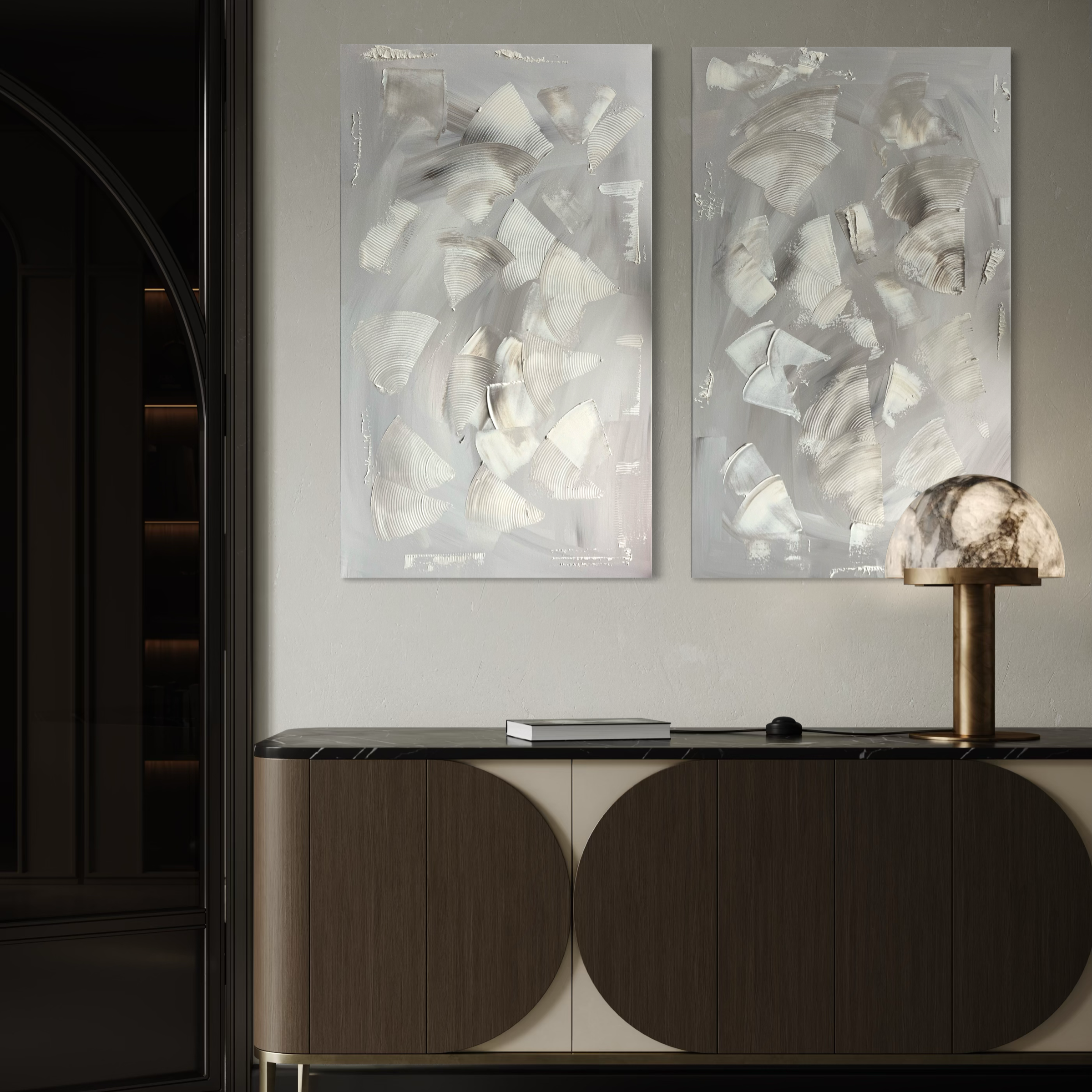 Soft Grey Concrete İkili Set